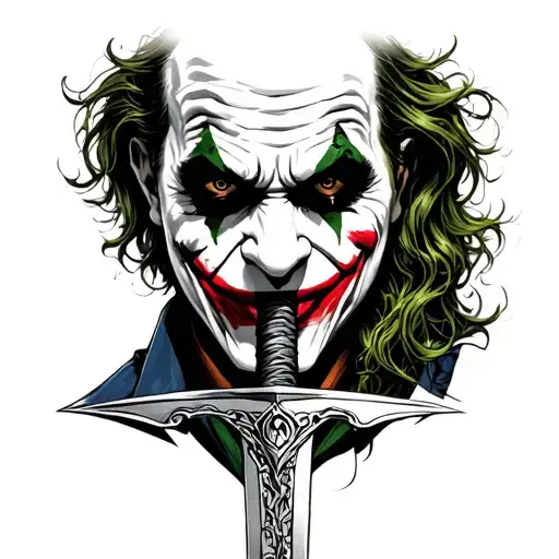 Jokerface With Sword Piercing