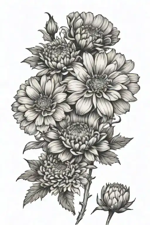 Carnation Daisy Marigold Cosmos Chrysanthemums