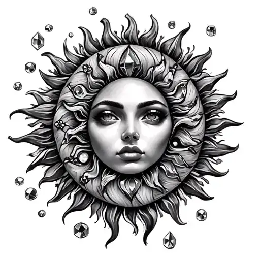 Sun With Gems Scattered