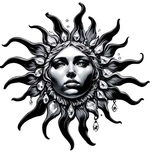 Sun With Gems Hanging Off