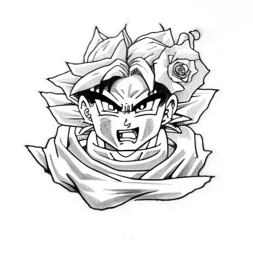 Dragon Ball Z With Roses