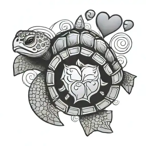 Turtle With Heart Shaped Shell