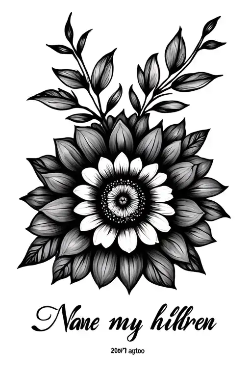 Flower Mandala With The Name Of My Children