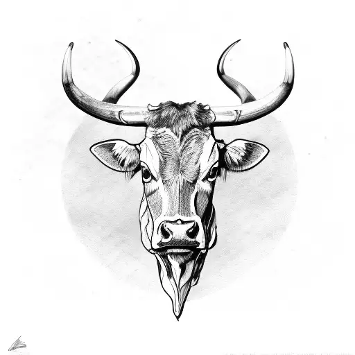 Longhorn Cow Head Sketch