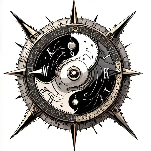 Steampunk Yin Yang Compass