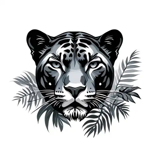Panther Head Jungle Background