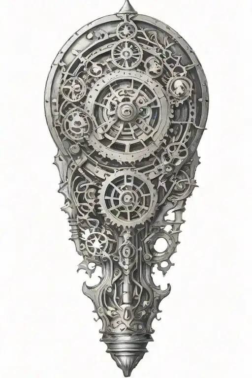 Steampunk Tattoo For Leg Sleeve
