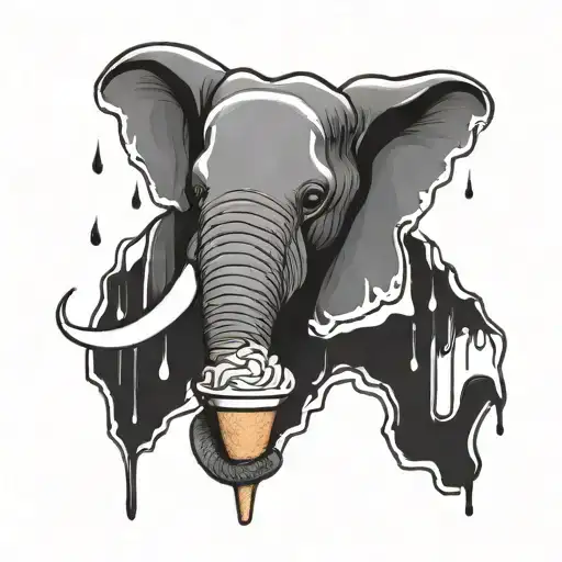 An Elephant That Eats Ice Cream