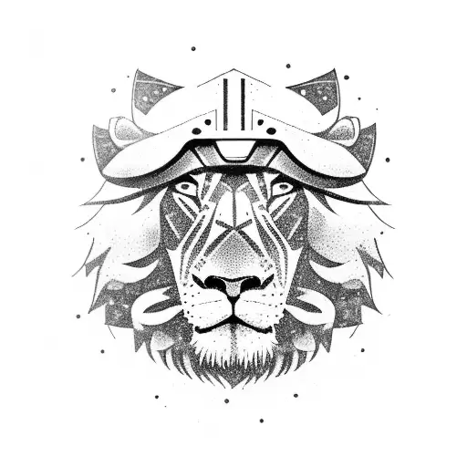 A Lion Wearing A Snowboarding Helmet And Goggles