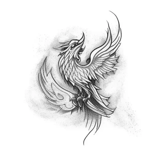 Phoenix Tattoo For Arm Without Color