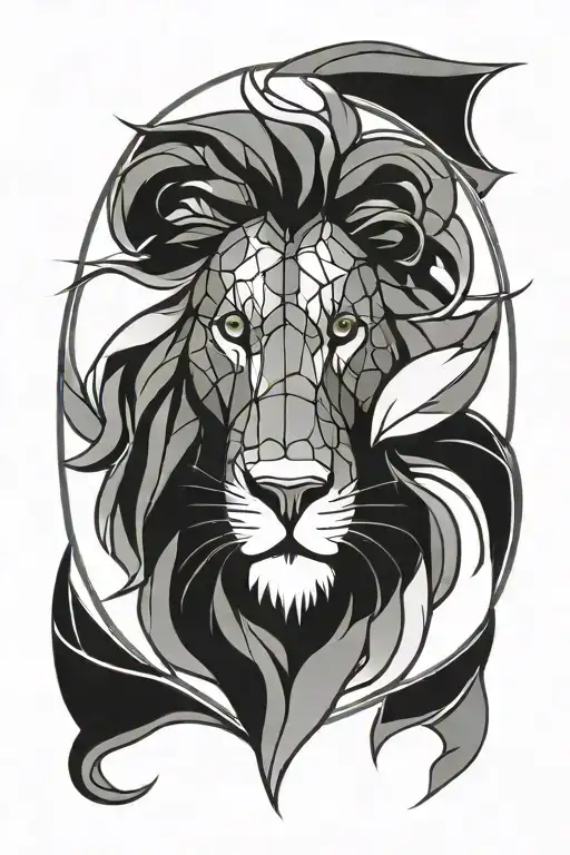 Stained Glass Lion Head