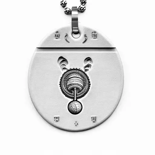 Military Dog Tags With A Baseball And Music Notes