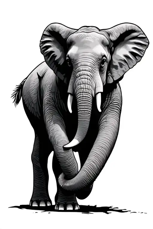 Elephant Walking Towards