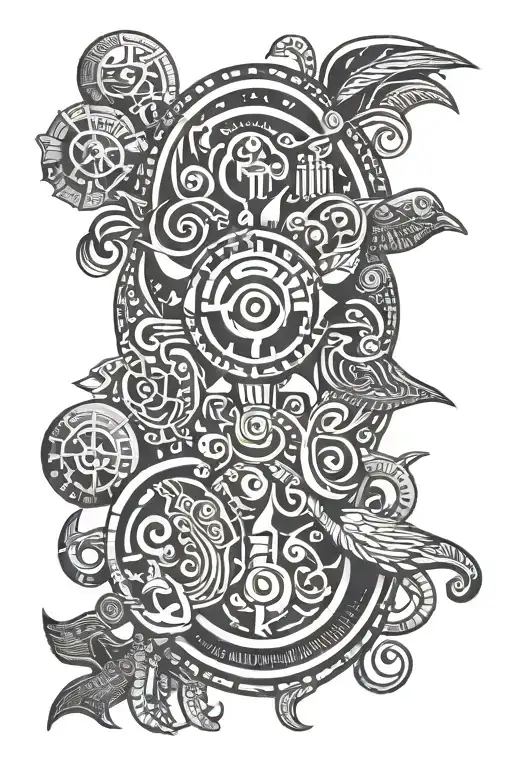 Hierroglyphic Background Black And White