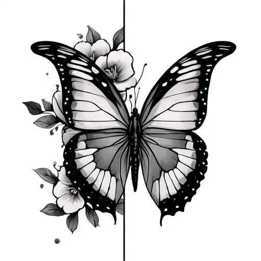 Butterfly And Skeleton Two Sides