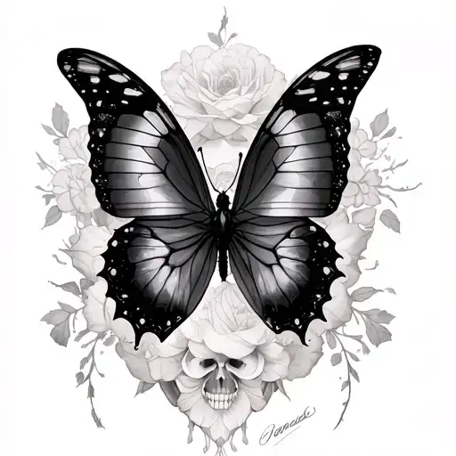 Butterfly And Skeleton Dark Sides