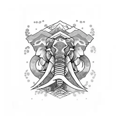 3 Peak Mountain With Opal Elephant