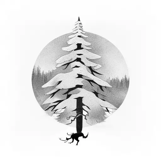 Forest With Cowboy Hat On Tree