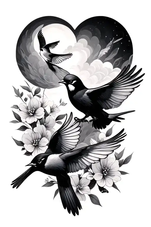 Cross Little Birds Flying Away