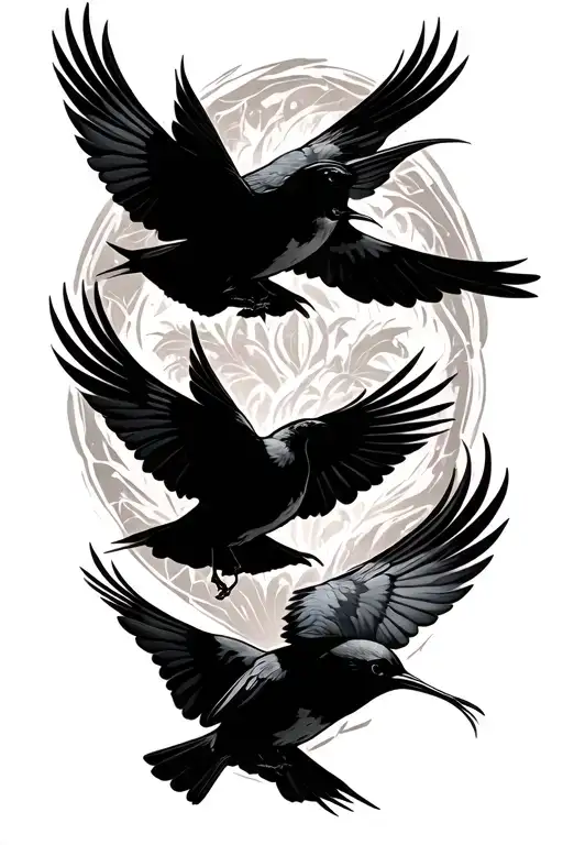 Cross Little Birds Flying