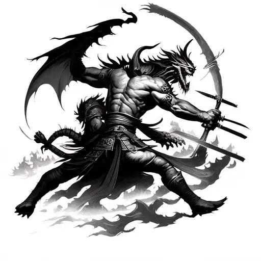 Samurai Vs Demons Trying To Reach