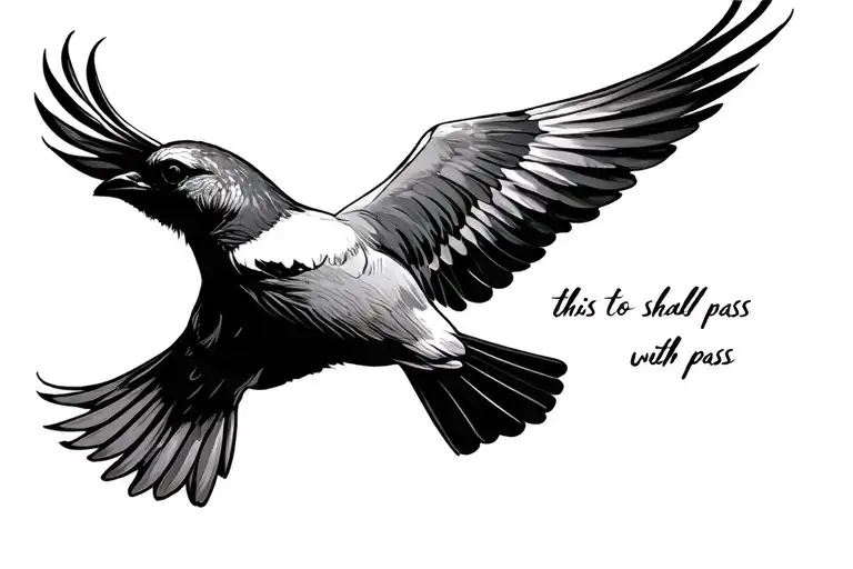 This To Shall Pass With Bird Flying Away