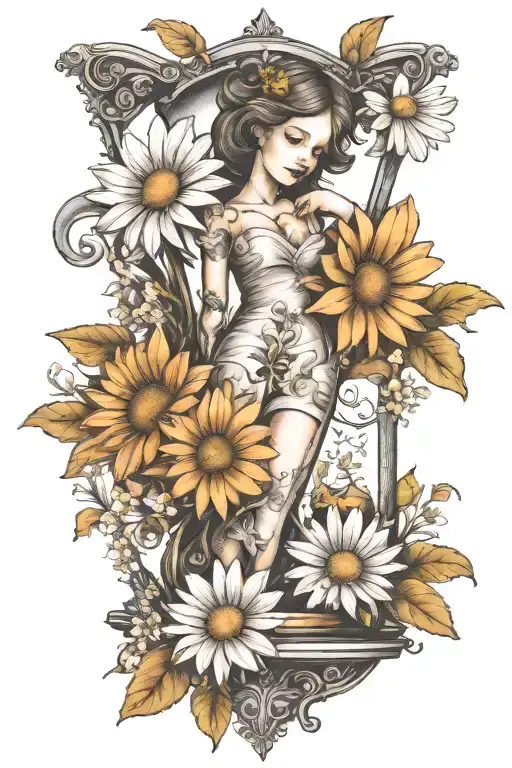 Daisies And Children Hourglass