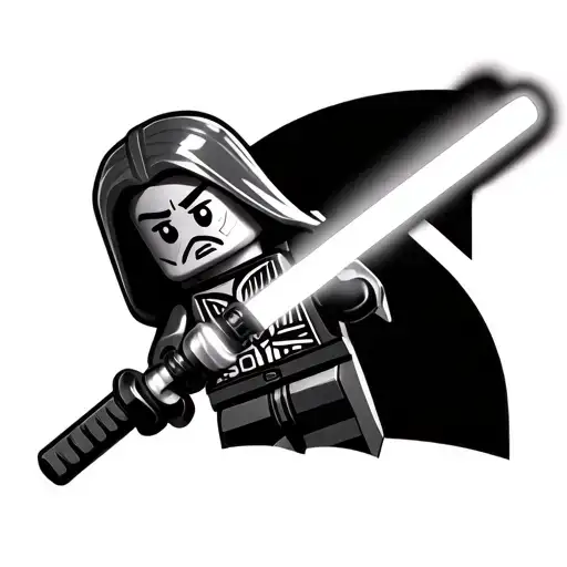 Lego Jedi Mini Figure Holding Lightsaber