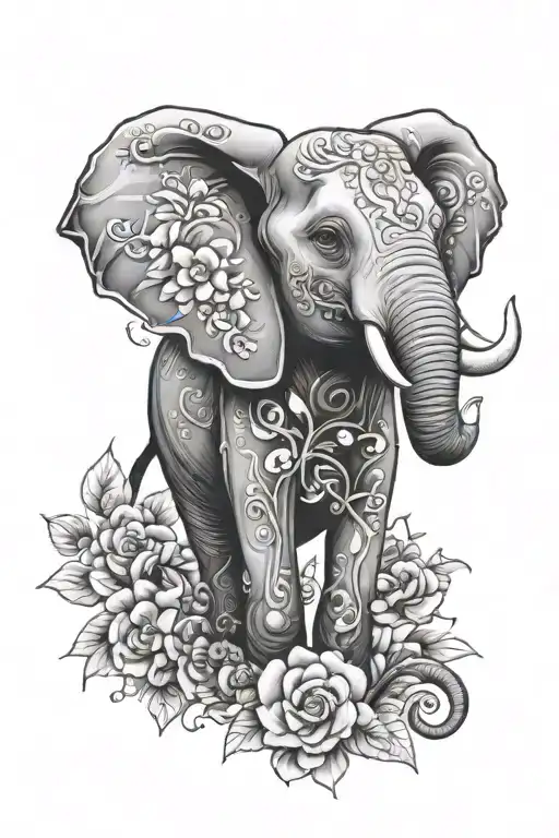 Elephant With Flowers Incorporating Music