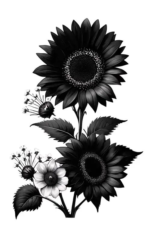 Baby Breath Flowers Sunflowers Stubble Designs Earthy Vibe