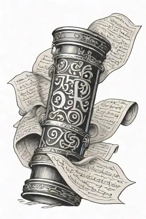 A Torah Scroll With The Hebrew Letters Of The Alphabet Scrattered Everywhere