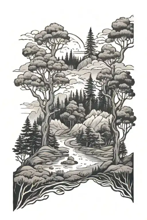 Forest Landscape With A Hidden Message