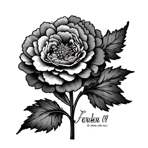 Carnations And Name Written And Date