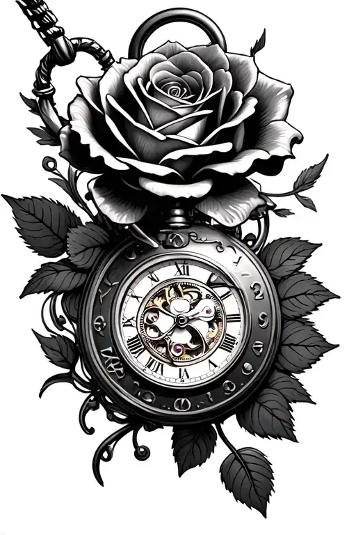 Turbo Rose Pocket Watch Mechanism Intertwined