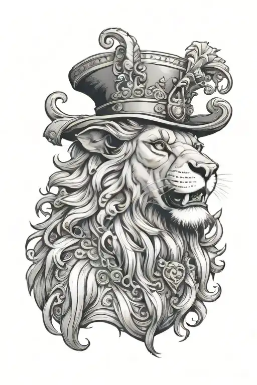 Anthropomorphic Necromancer Lion In A Jester's Hat