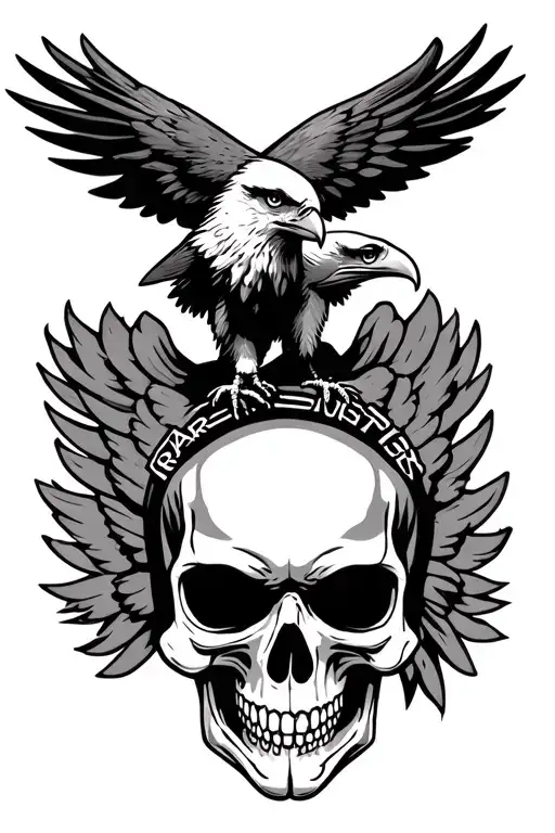 Raiders Nation Skull And Eagle Perched On Top