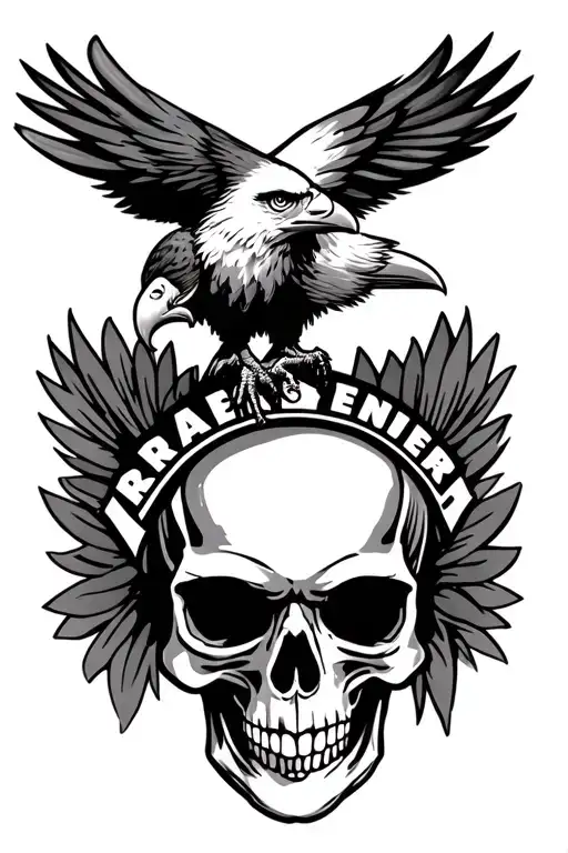 Raiders Nation Skull And Eagle Perched On Top