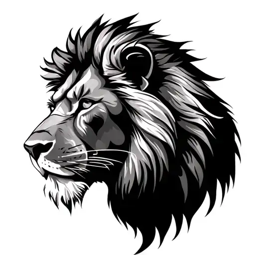 African Continent Lion Head