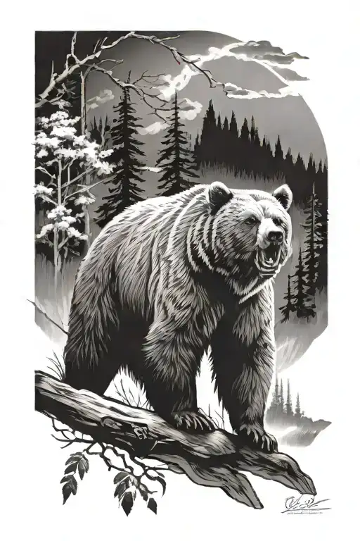 Roaring Bear Nature Scene