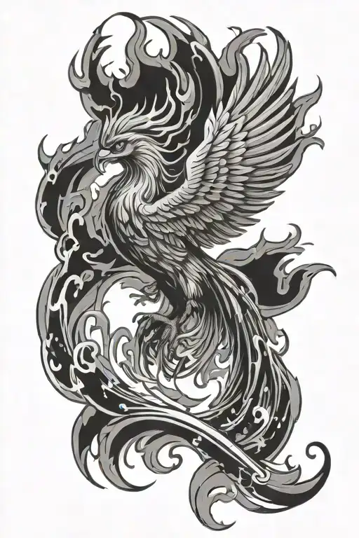 Phoenix Rising From Flames