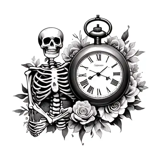 Pocket Watch And Skeleton Lovers