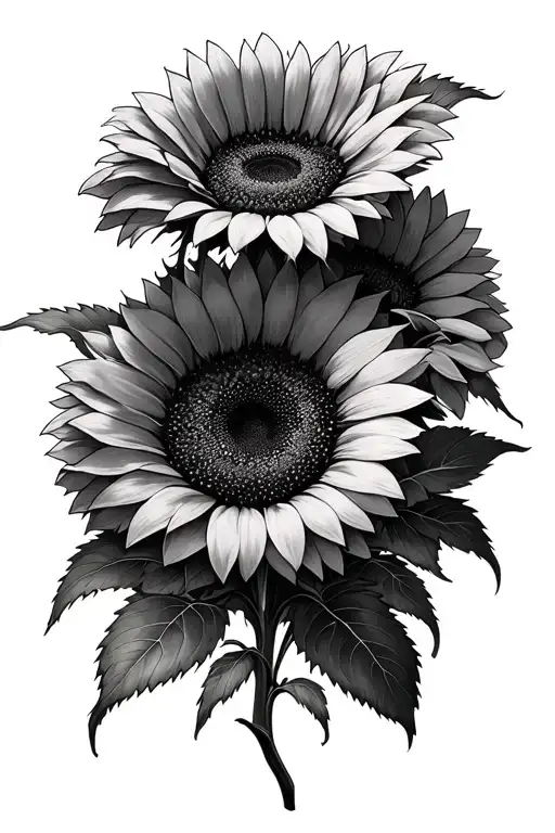 Multiple Sunflower Blooming