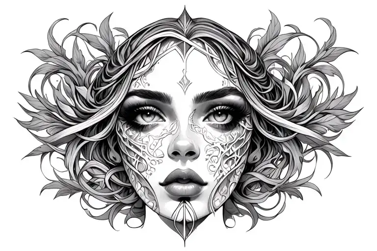 Tourus Female Intricate Underbreast Tattoo Design