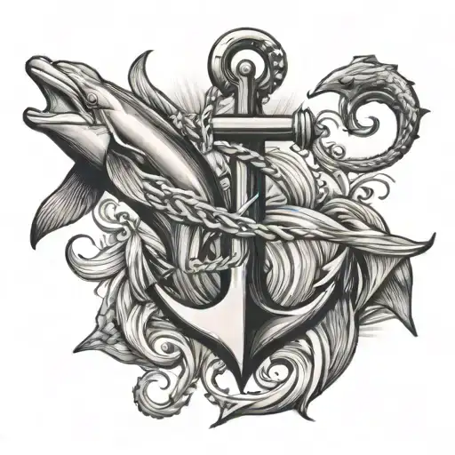 Anchor And Dolphin