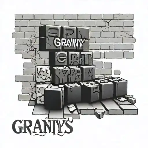 Bricks With Granny's Wrote In The Middle 3D Representation