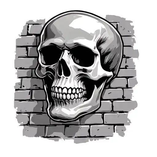 Brick Wall With Skull