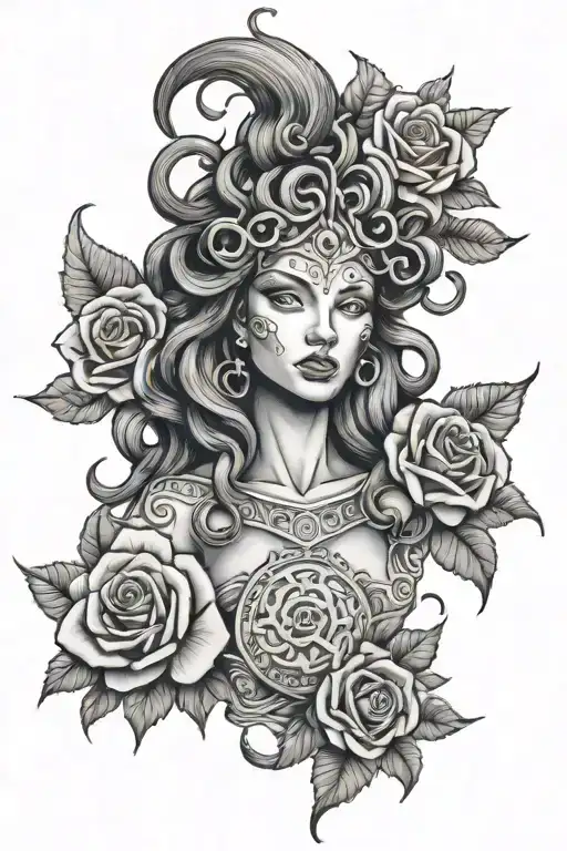 Warrior Medusa With Rose