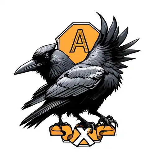 A Crow With The Letters Axp For My Fraternity Symbol