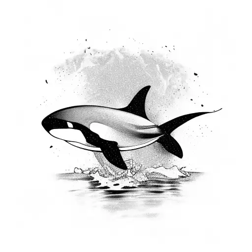An Orca Swimming Through An Arrow Made Of Water
