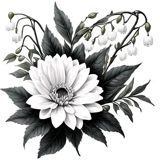 Lily Of The Valley And Chrysanthemum